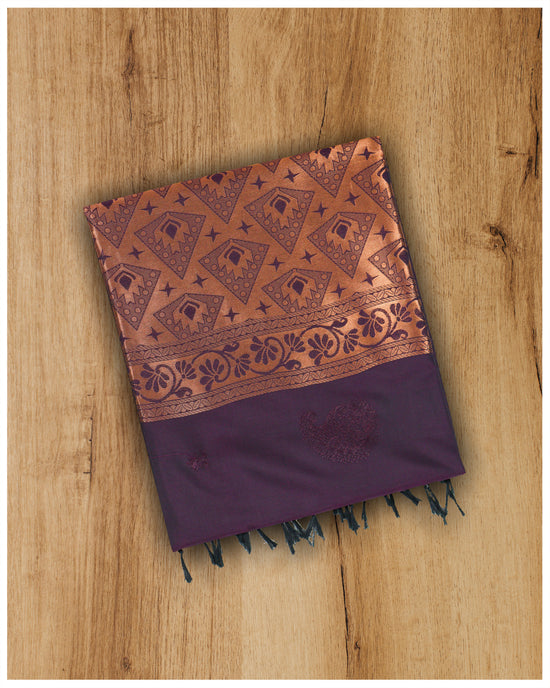 Dark Purple Color Borderless Art Silk saree