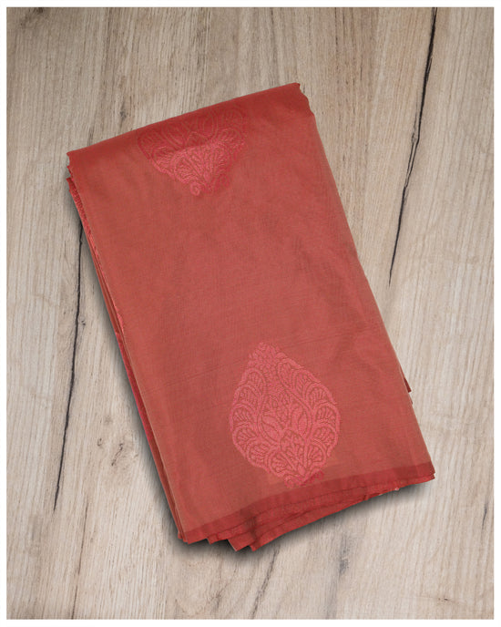 Indian red Color Borderless Art Silk saree