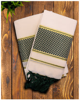 This Gold And Green Kara Cotton Set Mundu is a traditional wear for anyone looking to make a statement. Made with 100% cotton, this mundu is lightweight, breathable, and ensures maximum comfort. The timeless design features a stunning gold and green kara with intricate designs for a timeless look.