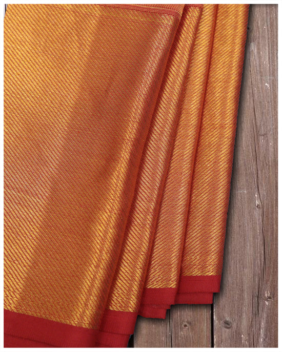 Kanchipuram Brocade Chili Red Color Wedding Saree