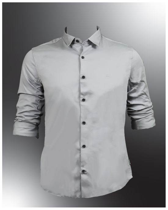 Grey Color Plain Full Sleeve Shirt