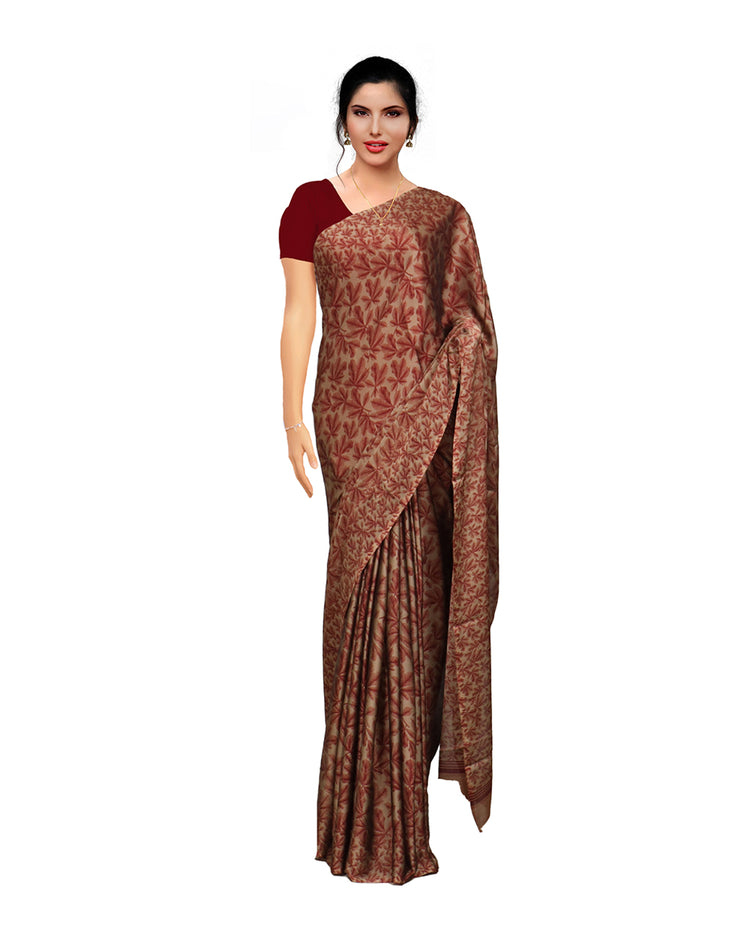 Bronze Colour Chiffon Daily Wear Saree Sarees sreevalsamsilks