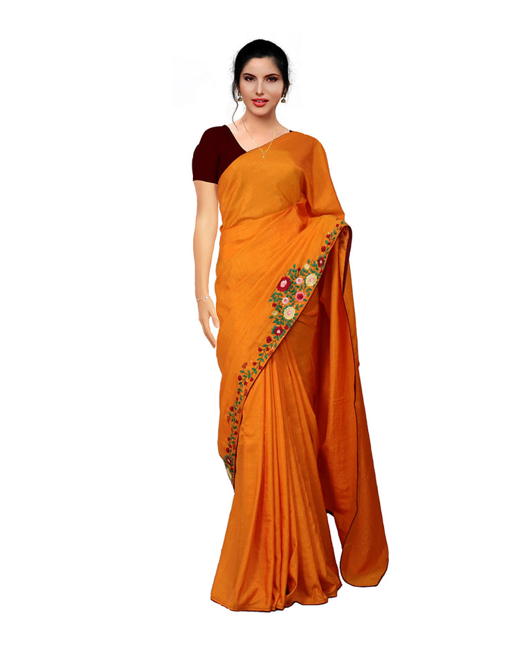 Marigold party Wear Diva silk Saree Sarees sreevalsamsilks