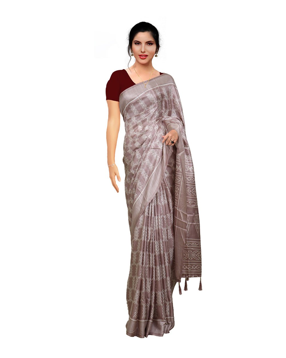 Nude Purple Bandhani printed occasional Wear Modal Saree Sarees sreevalsamsilks