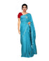 Aqua blue semi tusser fancy saree for party wear Sarees sreevalsamsilks
