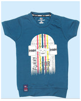 Blue Printed Boys T-Shirt-Age 1-2 Years.