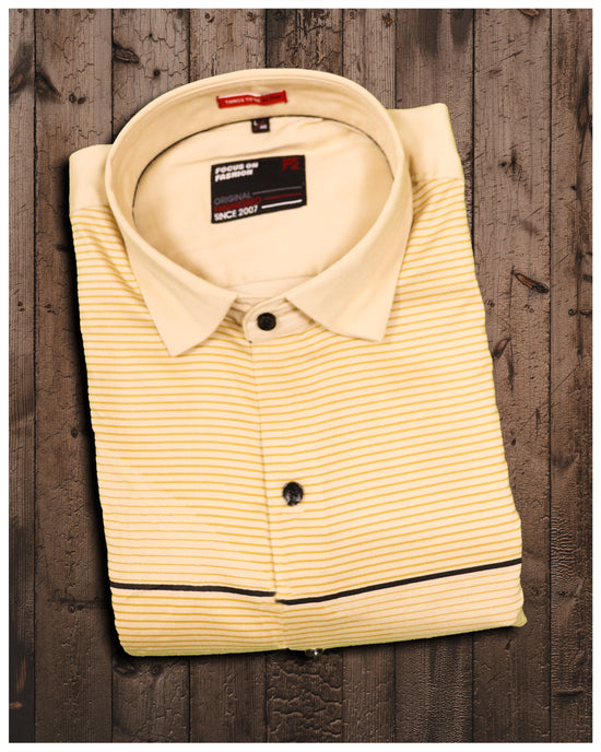 Shirts  Shirt  Printed shirt  Mustard Yellow Full Sleeve Stripe Shirt  mens casual shirts  Men&