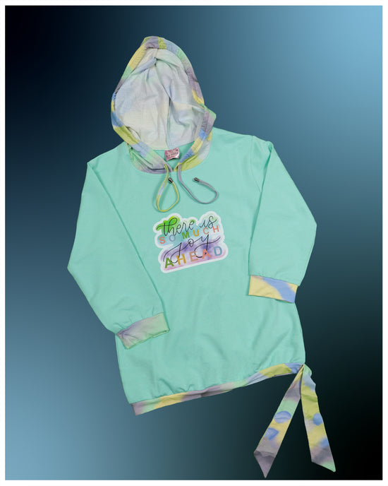 Greenish Blue Color Hoodies For Girls