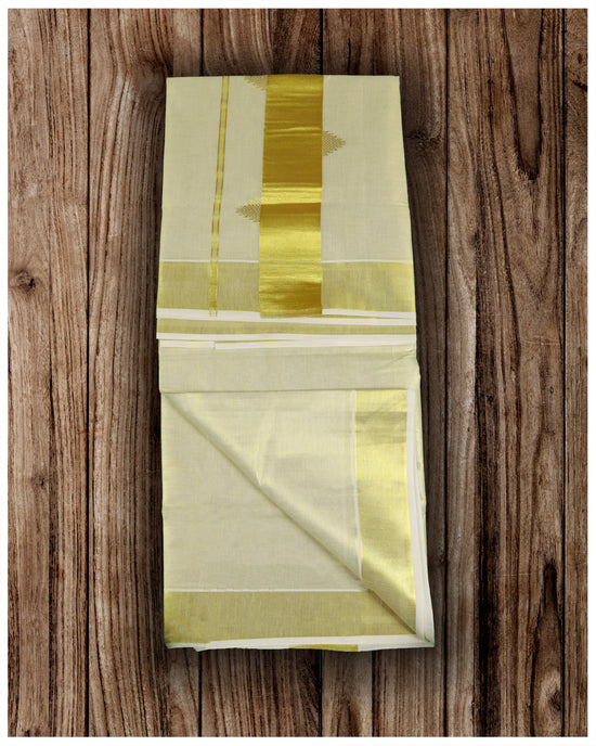 Golden Tissue With Golden Leaf Set Saree