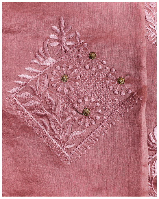 Onion Pink Color Synthetic Fancy Saree