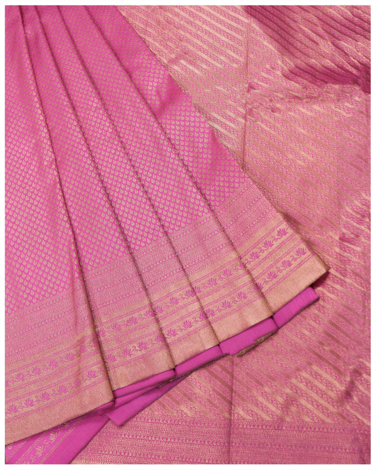 traditional bridal wear  sarees  saree  Lotus Pink Color Brocade Bridal Saree  Lotus Pink Color Bridal Saree  kerala bridal saree collections  Brocade Bridal Saree  bridal wears  bridal wear  Bridal sarees  Bridal saree collections  Bridal saree  bridal collections  bridal collection