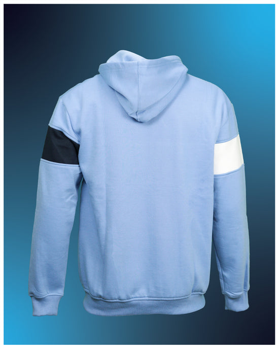 Blue with White and Navy Blue Color Hoodies